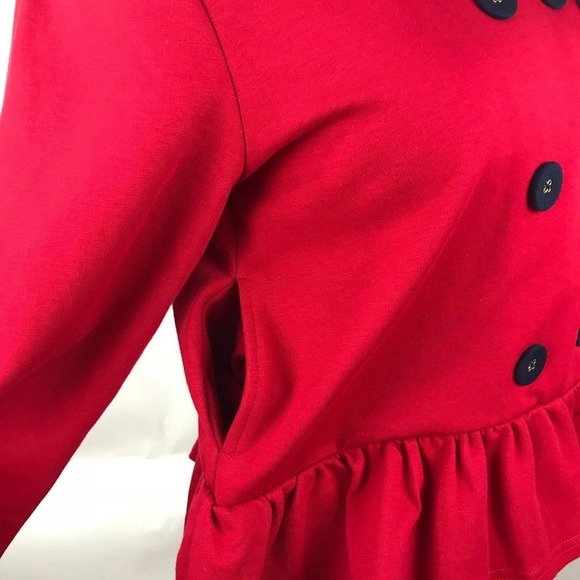 Hartstrings Top Jacket Ruffled Double Breasted Red - Picture 5 of 8